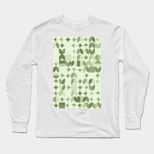 Leaf Coloured Geometric Pattern - Flowers #6 Long Sleeve T-Shirt